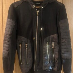 Balmain Black and Gray Bomber Jacket